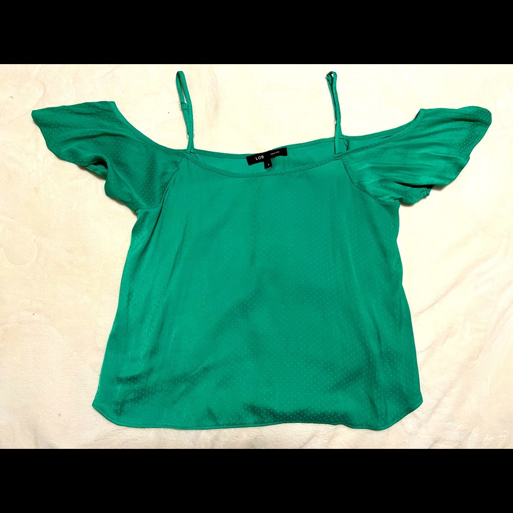 Off the shoulder green shirt size 1